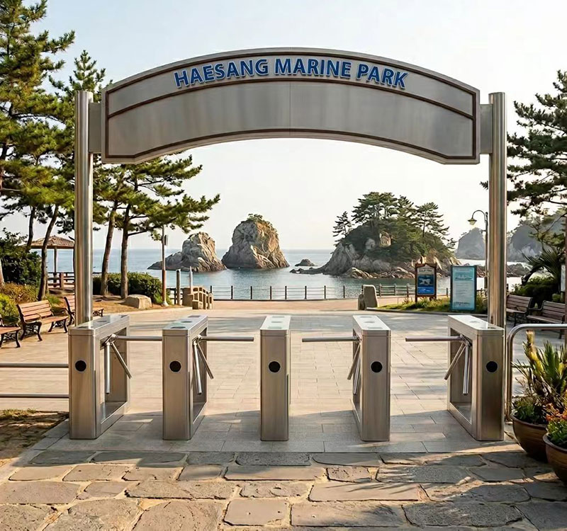 Rainproof Ticket Validation Seaside Tripod Turnstile Rainproof ticket validation seaside tripod turnstile